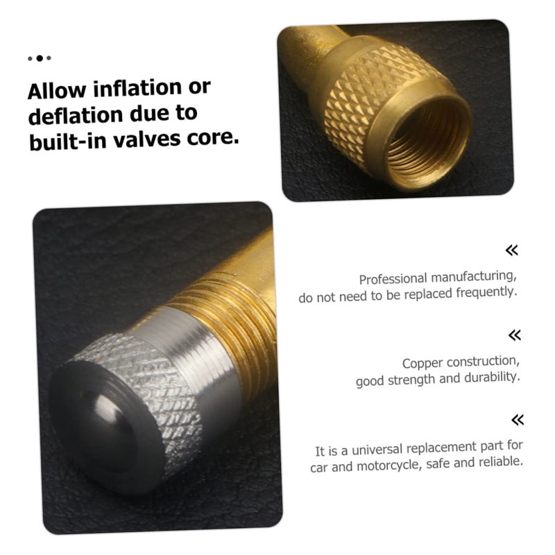 Gold Tire Valve Stem Extenders 2 Pack for Cars Motorcycles Easy Inflation Pumping - Image 5