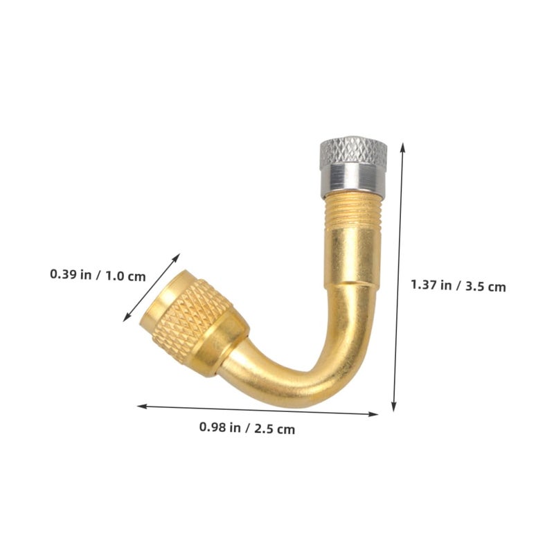 Gold Tire Valve Stem Extenders 2 Pack for Cars Motorcycles Easy Inflation Pumping - Image 3