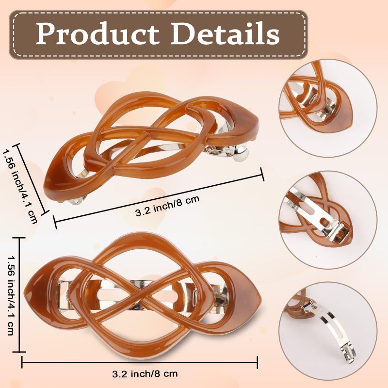 Amariver Hair Barrettes for Women 4packs Hair Clips French Barrette Stylish Accessories for Women Girls - Image 2
