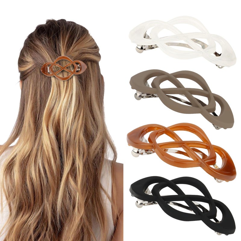 Amariver Hair Barrettes for Women 4packs Hair Clips French Barrette Stylish Accessories for Women Girls - Image 1