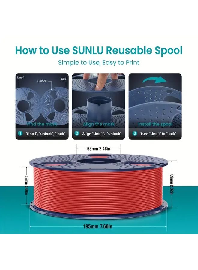 SUNLU PLA Meta 3D Printer Filament 1.75mm Mint Green 1kg Spool Tough Precision Control - Image 3