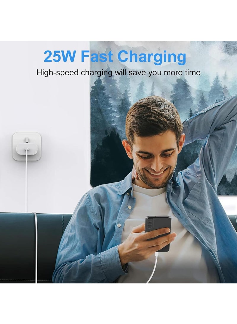 Denx 45W Fast Charger Plug for Samsung Galaxy And Other Smartphones, USB C Cable (White)  - Image 5