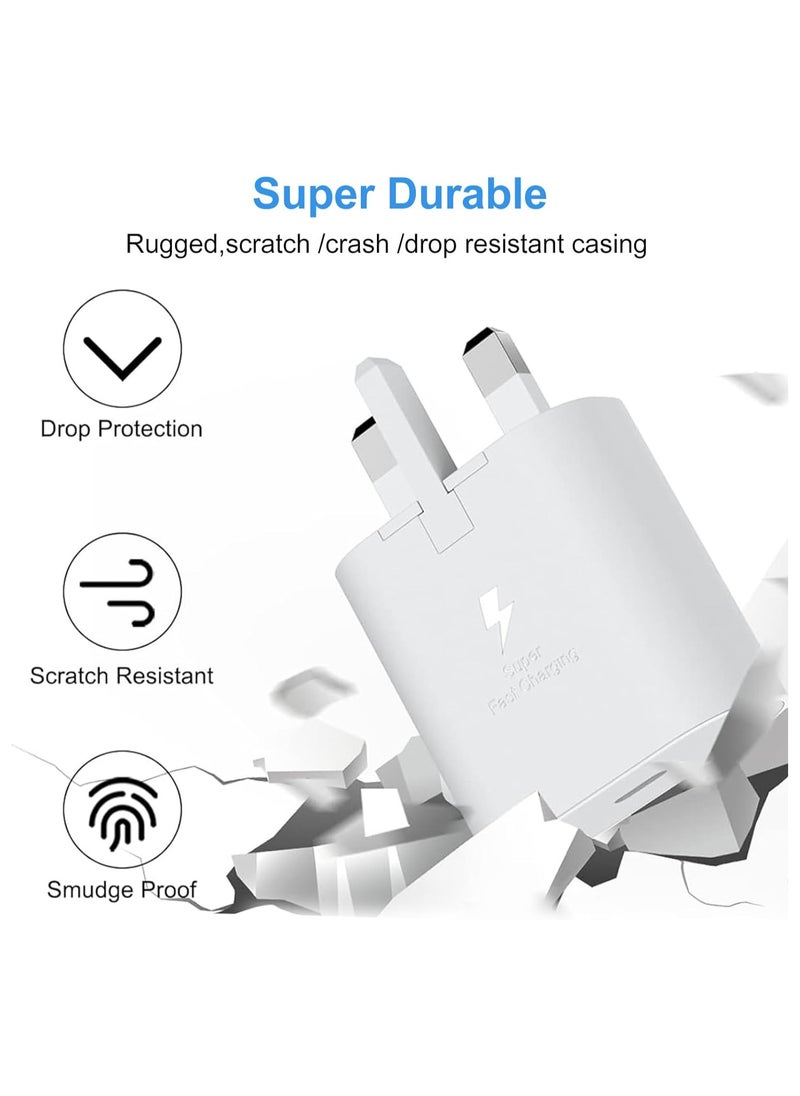 Denx 45W Fast Charger Plug for Samsung Galaxy And Other Smartphones, USB C Cable (White)  - Image 2