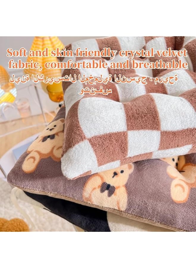 erorex Thick Plush Seat Cushion Cute Teddy Bear Pattern Square Cushion Chair Cushion Office Seat Cushion Sofa Chair Pads Car Seat Cushion Square Seat Cushion Deep Brown  - Image 5
