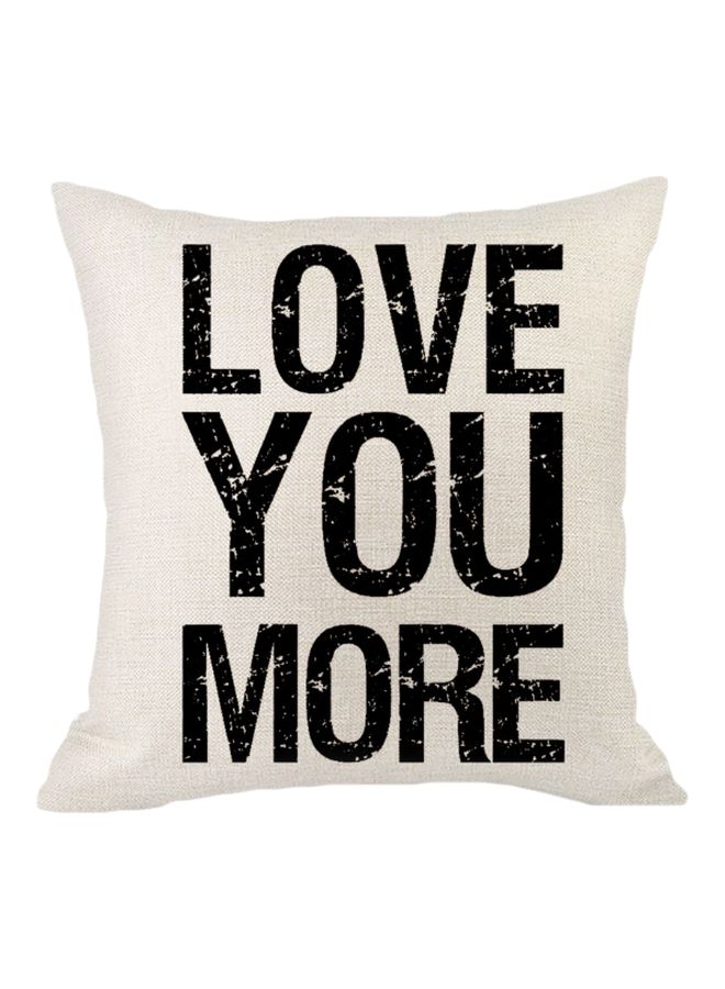 NIBEMINENT Love You More Printed Cushion Cover White/Black