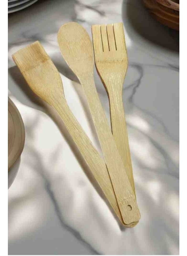 Vzn - Spoon bamboo 3 piece spoon spatula set - Image 1