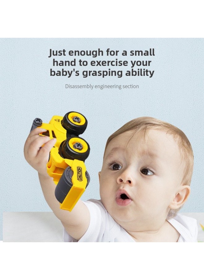 Generic - Dismantling And Assembling Engineering Vehicle Earth Digging Vehicle Children's Toys Educational DIY Detachable Assembly Nut Assembling Sliding Digging Vehicle-Color:B Disassembly And Assembly Bulldozer Color Box - Image 1