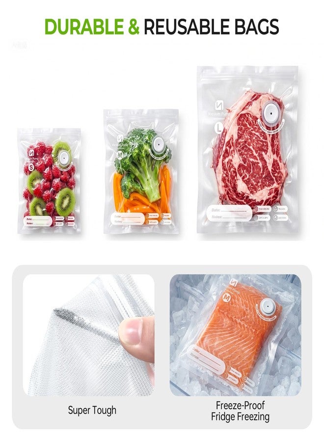 ShinePick Vacuum Sealer Bags for Food, Reusable Bags with Air Valve, Vacuum Bags for Food Saver, BPA-Free, Great for Storage, Meal Prep and Sous Vide (5L & 5M & 5S) - Image 2