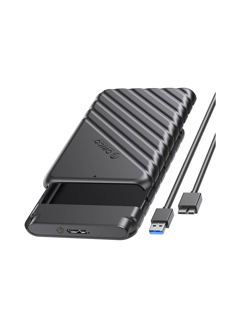 أوريكو علبة محرك أقراص صلبة خارجية مقاس 2.5 بوصة بمنفذ USB 3.0 إلى SATA III لمحركات الأقراص الصلبة SATA مقاس 7 مم و9.5 مم بدون أدوات [تدعم UASP] لون أسود (25PW1-U3)  - Image 3