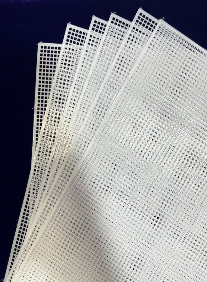 ProKart Plastic White Cross Stitch Canvas Sheet for Sewing/Embroidery New (11x10 inch) 6 Pieces - Image 1