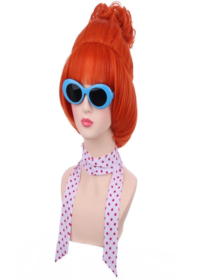 PATTNIUM Orange Wig with Bangs for Women Short Orange Red Wig Cosplay Synthetic Wig - Image 3