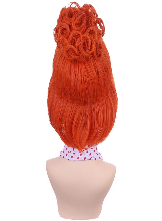 PATTNIUM Orange Wig with Bangs for Women Short Orange Red Wig Cosplay Synthetic Wig - Image 4