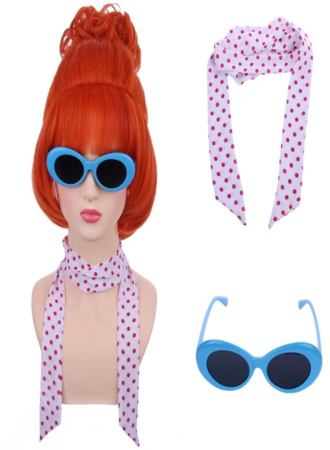PATTNIUM Orange Wig with Bangs for Women Short Orange Red Wig Cosplay Synthetic Wig - Image 5