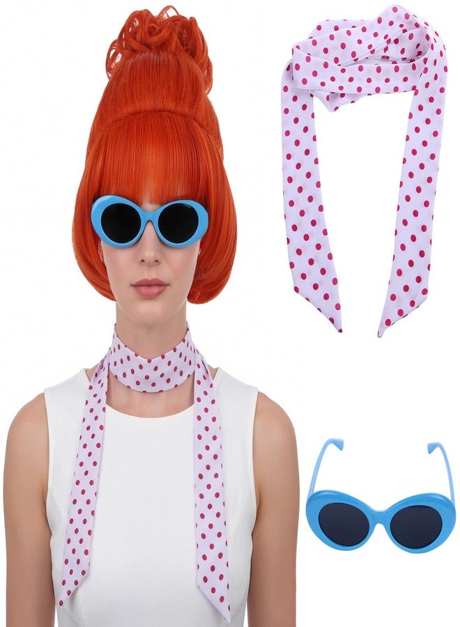 PATTNIUM Orange Wig with Bangs for Women Short Orange Red Wig Cosplay Synthetic Wig - Image 1