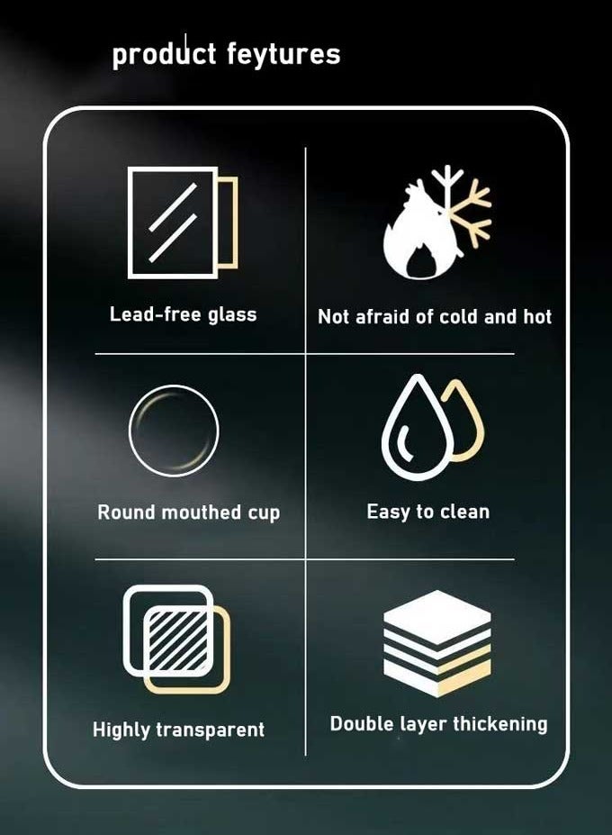 Double layered glass coffee cup insulation layer made of transparent borosilicate glass, perfect for cappuccino tea, latte, Italian espresso, hot drinks, microwave safe (250ml 4-piece set)  - Image 3