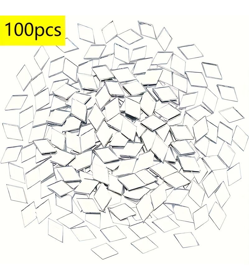 100 Pcs Acrylic Geometric Rhombus Quadrilateral Mirror Wall Stickers Self Adhesive DIY Creative Art Mirror Mosaic Decoration for Home Handicraft - Image 4