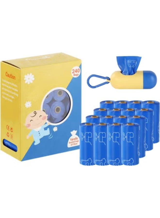 YelaJoy Disposable Baby Diaper Bags,240 Count,Scented & Leak-Proof Nappy Sacks,Blue - Image 1