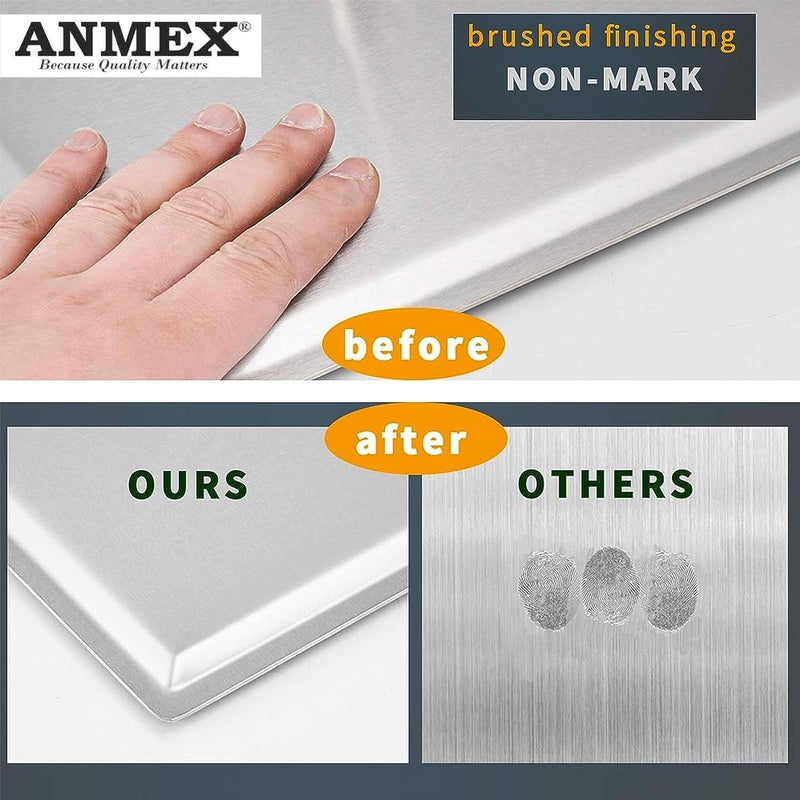 ANMEX Mirror Stainless Steel 304 Square Ultra Slim High Pressure Rainfall Shower Head for bathroom With Shower Fit Arm (10X10 + 18INCH ARM) - Image 3