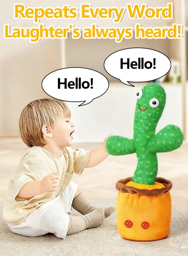 Dancing Cactus Baby Toys, Crawling Singing Recording Talking Cactus Toy Mimicking Repeats What You Say, Musical Plush Toys with Lights 120 Songs - Image 4