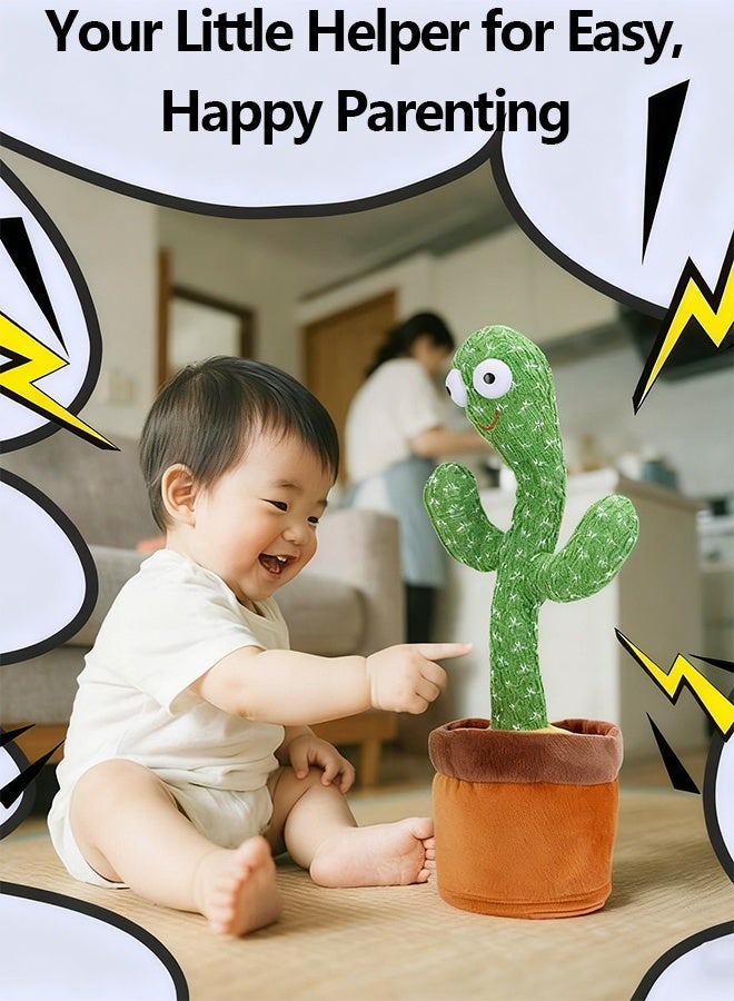Dancing Cactus Baby Toys, Crawling Singing Recording Talking Cactus Toy Mimicking Repeats What You Say, Musical Plush Toys with Lights 120 Songs - Image 5