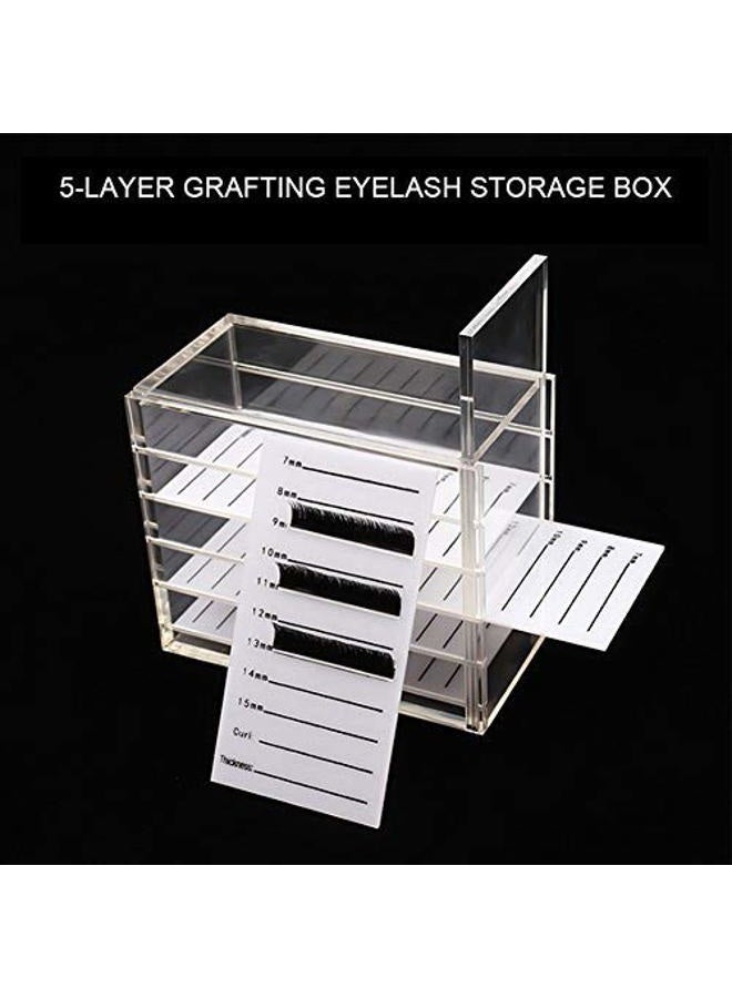 Sonew Acrylic Cosmetic Storage Makeup Organizer Clear Eyelash Storage Box Eyelashes Glue Pallet Holders 5 Layers Grafting Eyelash Extension Tool - Image 3