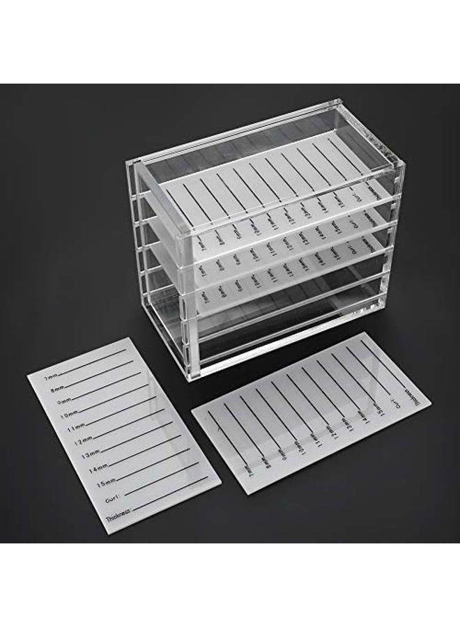 Sonew Acrylic Cosmetic Storage Makeup Organizer Clear Eyelash Storage Box Eyelashes Glue Pallet Holders 5 Layers Grafting Eyelash Extension Tool - Image 2