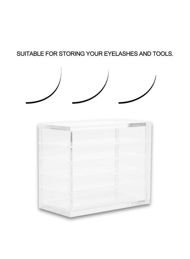 Sonew Acrylic Cosmetic Storage Makeup Organizer Clear Eyelash Storage Box Eyelashes Glue Pallet Holders 5 Layers Grafting Eyelash Extension Tool - Image 5