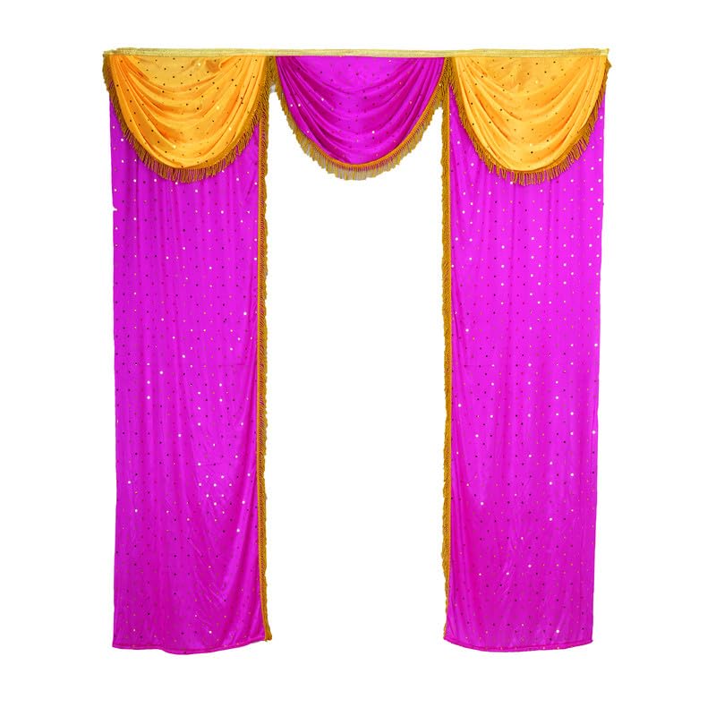 PRIYAKANT SAFAWALA PRIYAKANT SAFAWALA Ganpati Decoration Entry Gate Ideas at Home Festival Wedding Birthday and Special Ganesh Chaturthi Decoration Gate Size Width 5 Feet and Hight 6 Feet Rani and Yellow - Image 2