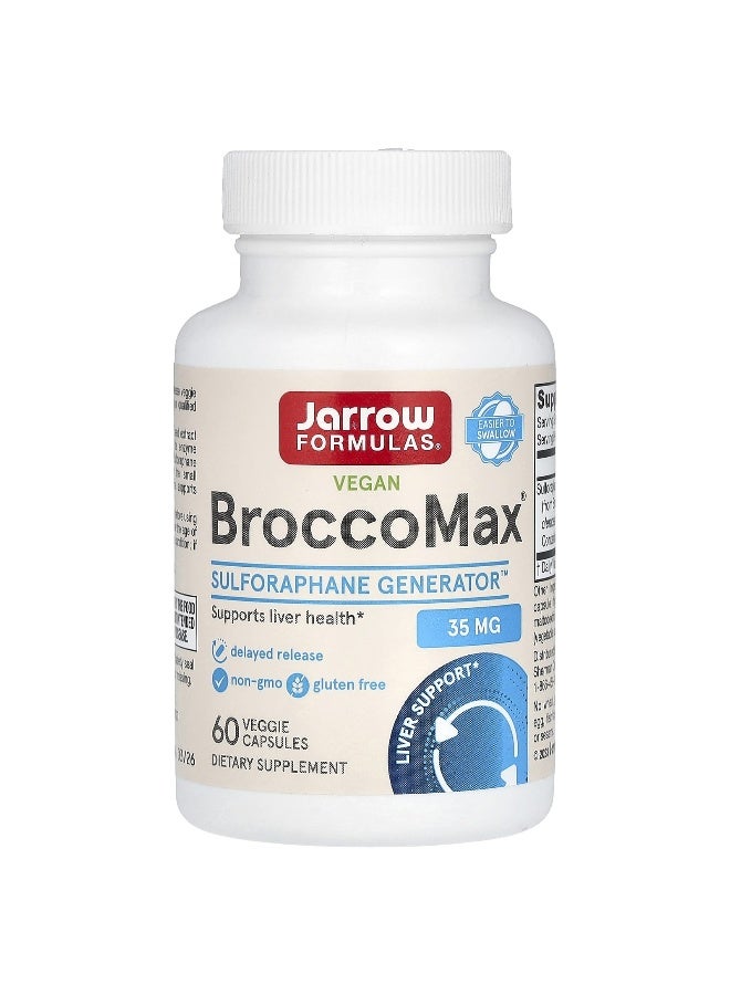 Jarrow Formulas, Vegan BroccoMax, 35 mg , 60 Veggie Capsules (17.50 mg per Capsule) (Packaging may vary) - Image 1