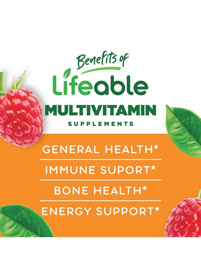 Lifeable Sugar Free Multivitamin For Men Vegan Great Tasting With Vitamin A C D E B1 B2 Niacin B5 B6 Folate B12 Biotin Iodine Zinc Chromium Ginseng Lycopene Inositol 90 Gummies - Image 4