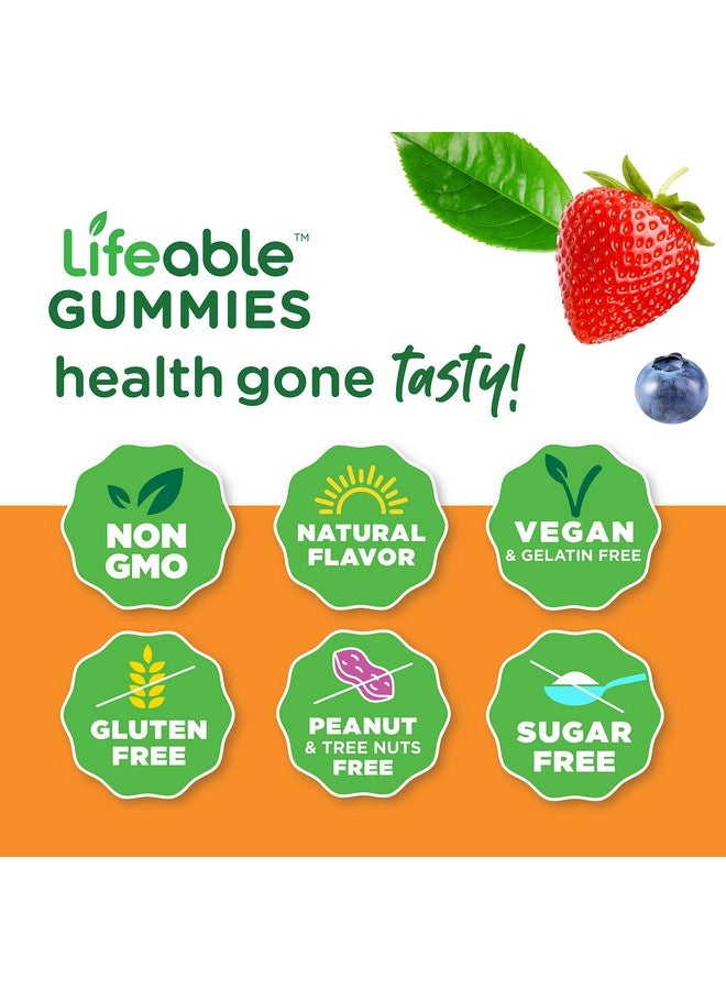 Lifeable Sugar Free Multivitamin For Men Vegan Great Tasting With Vitamin A C D E B1 B2 Niacin B5 B6 Folate B12 Biotin Iodine Zinc Chromium Ginseng Lycopene Inositol 90 Gummies - Image 5