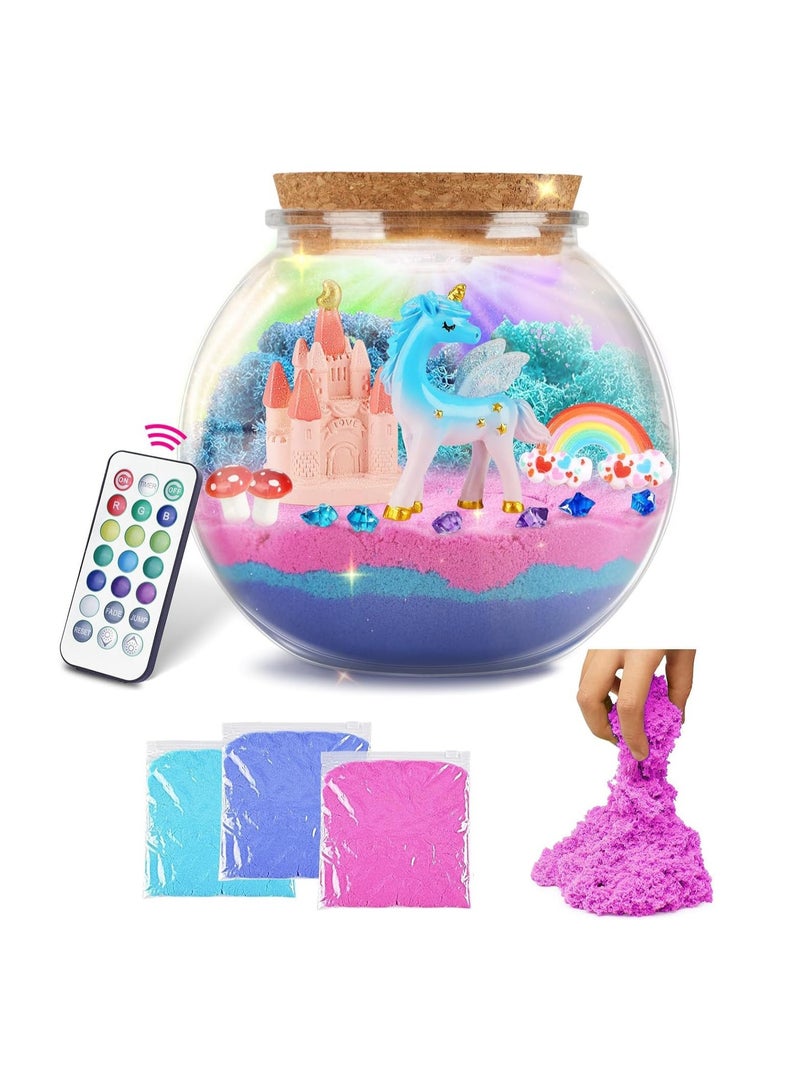 Zikra Light-Up Unicorn Terrarium Kit Unicorn Terrarium Kit Birthday Gift for Girls  DIY Unicorn Toys for Girls Arts and Crafts Kit Best Girls Presents Stuff - Image 1