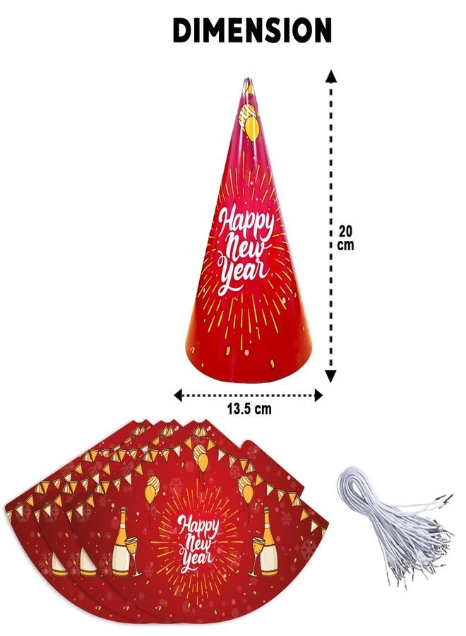 Festiko® 6 Pcs New Years Eve Party Hats (Design 3), Happy New Year Decorations 2023, New Years Eve Hats, New Years Eve Party Supplies 2023, Happy New Years Party Hats - Image 2
