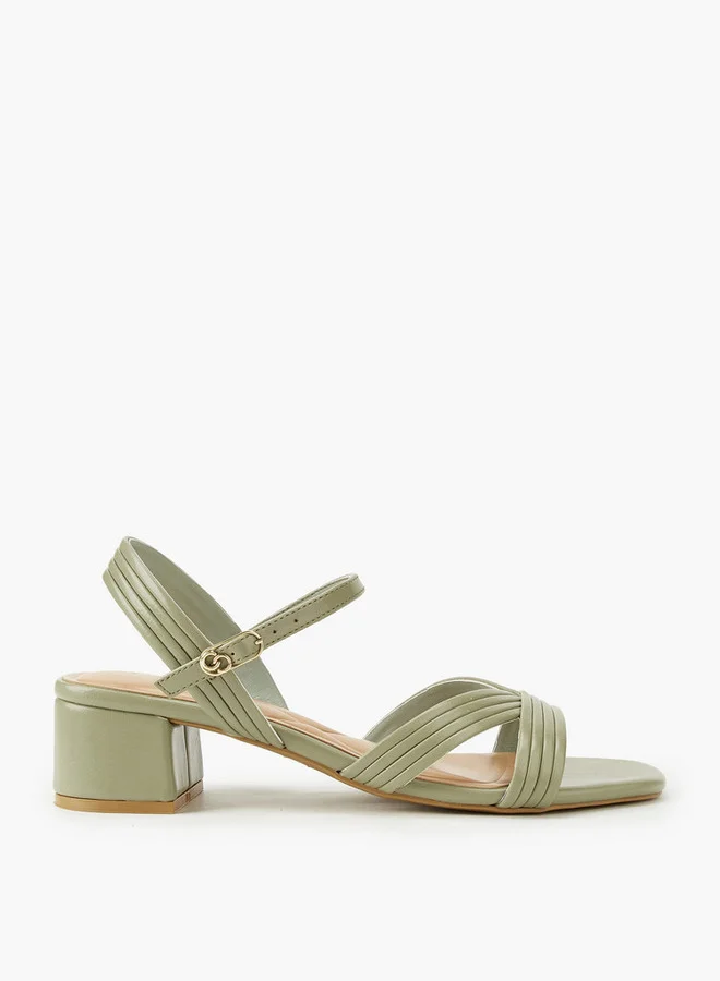 سيليست صنادل بكعب عريض بحزام نسائي