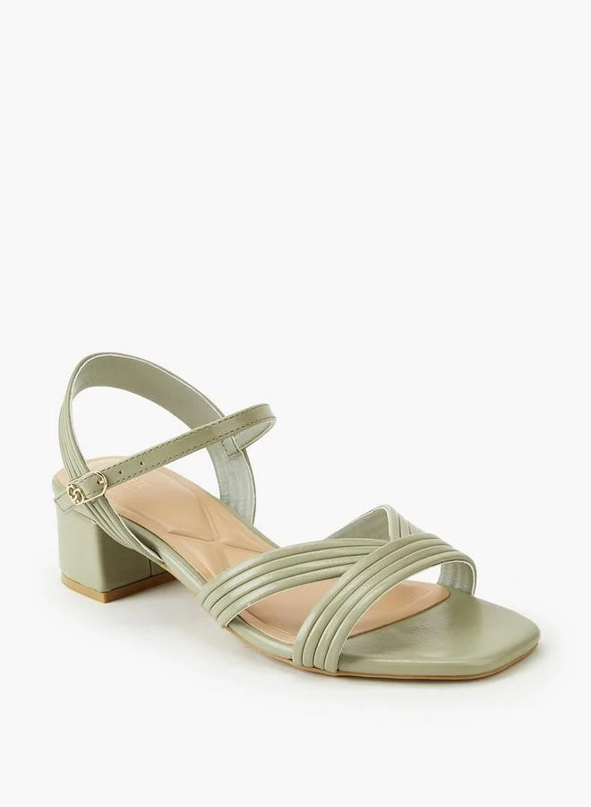 Celeste Green Women Block Heel Strap Sandals for Women | Best Price UAE