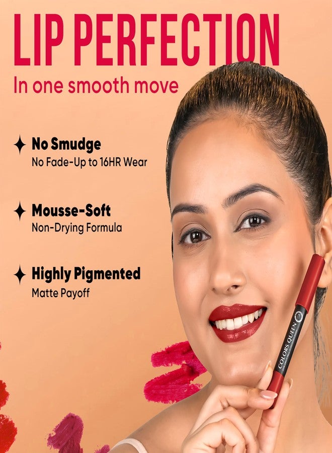 Colors Queen Color It All Long Lasting Crayon Lipstick | Up to 18 Hours Stay | Creamy Matte Finish | Waterproof & Light Weight| Smudge Proof & Non-Transferable | Lipstick for Women (Chocobar,3.5g) - Image 4