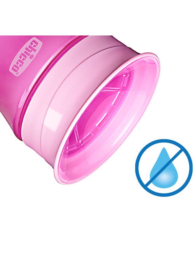 شيكو كوب تدريب شيكو 360 درجة بدون فوهة مع غشاء شفاف قابل للإزالة | مقاوم للانسكاب | آمن للاستخدام في الرف العلوي من غسالة الأطباق | كوب تدريب مفتوح | سهل الإمساك مع فتحات مريحة | وردي | 9 أشهر فأكثر - Image 2