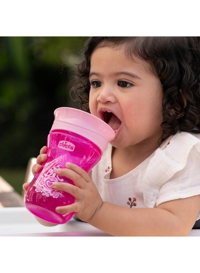 شيكو كوب تدريب شيكو 360 درجة بدون فوهة مع غشاء شفاف قابل للإزالة | مقاوم للانسكاب | آمن للاستخدام في الرف العلوي من غسالة الأطباق | كوب تدريب مفتوح | سهل الإمساك مع فتحات مريحة | وردي | 9 أشهر فأكثر - Image 1