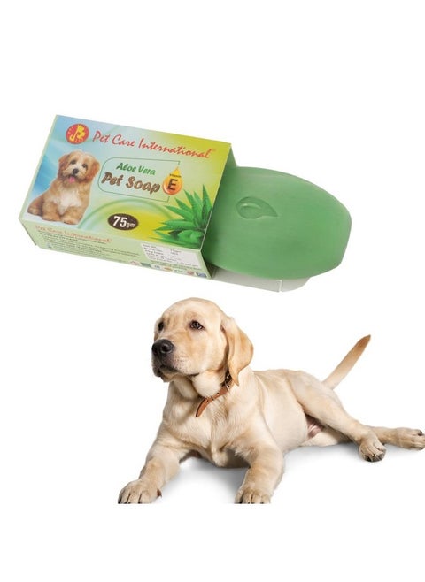 Aloe Vera Soap: Soothing, Hydrating, Enriched With Natural Aloe Vera To Alleviate Irritation, Reduce Itching, Promote A Healthy Shiny Coat - Pack Of 3 (75Grm)