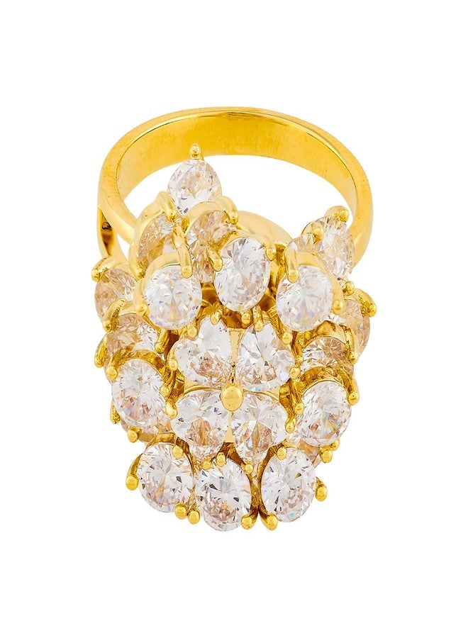 KUSHAL'S Fashion Jewellery White Gold Polished Copper Trendy Zircon Finger ring, Best for Casual Wear & Special Occasion - 455265 - Image 3