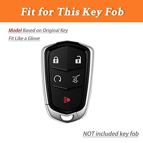 TECARATE for Cadillac Key Fob Cover - Key Fob Cover Case Holder for 2015-2019 Cadillac Escalade CTS SRX XT5 ATS STS CT6 Superior Soft TPU 360 Degree Full Protection (Red) - Image 2