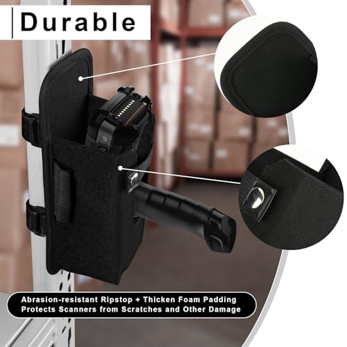 Homakover Barcode Scanner Holster, Ballistic Nylon Carrying Case Pouch for Zebra MC3300 3400 3450 Ultra-Rugged Mobile Touch Computer, Handheld Barcode Scanner Holder, Fastener Straps to Attach to Forklift - Image 4
