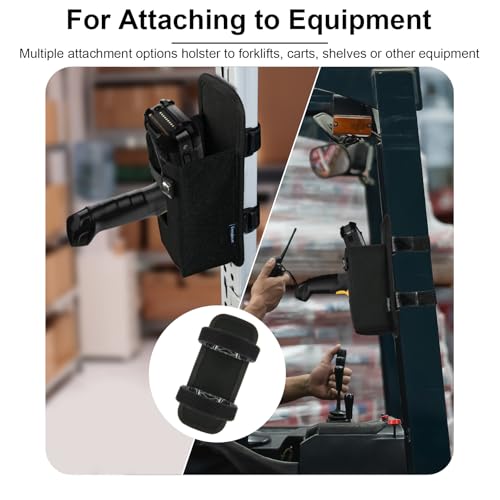 Homakover Barcode Scanner Holster, Ballistic Nylon Carrying Case Pouch for Zebra MC3300 3400 3450 Ultra-Rugged Mobile Touch Computer, Handheld Barcode Scanner Holder, Fastener Straps to Attach to Forklift - Image 3