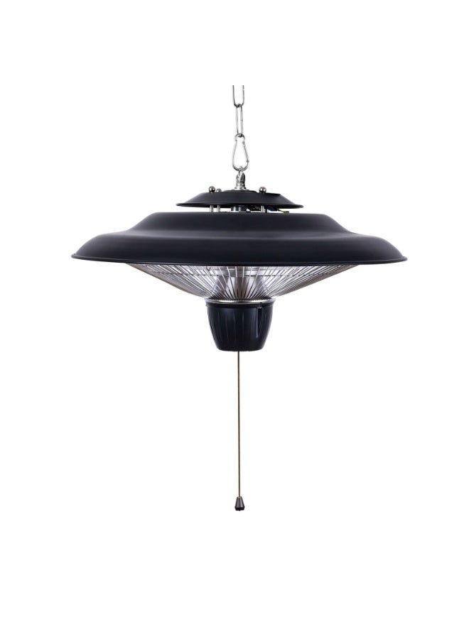 M MIAOYAN Patio Heater for Outdoor Use 1500W Electric Infrared Hanging Heater, Ceiling Mounted, Waterproof for Porch, Garage, Balcony, Overheat Protection Black - Image 1