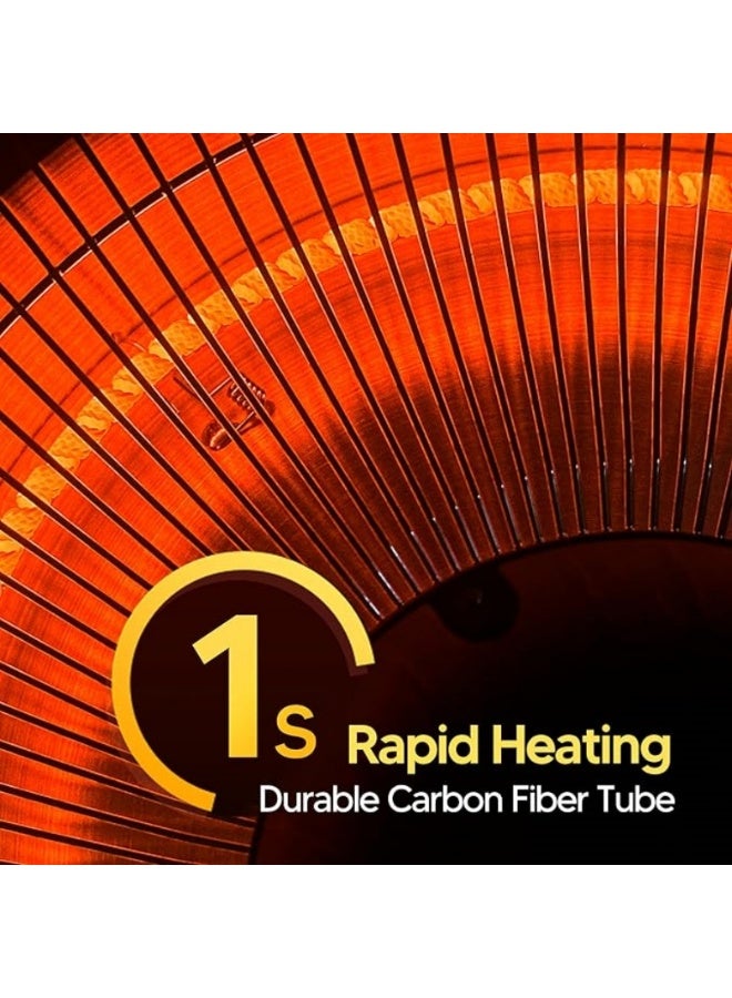 M MIAOYAN Patio Heater for Outdoor Use 1500W Electric Infrared Hanging Heater, Ceiling Mounted, Waterproof for Porch, Garage, Balcony, Overheat Protection Black - Image 5