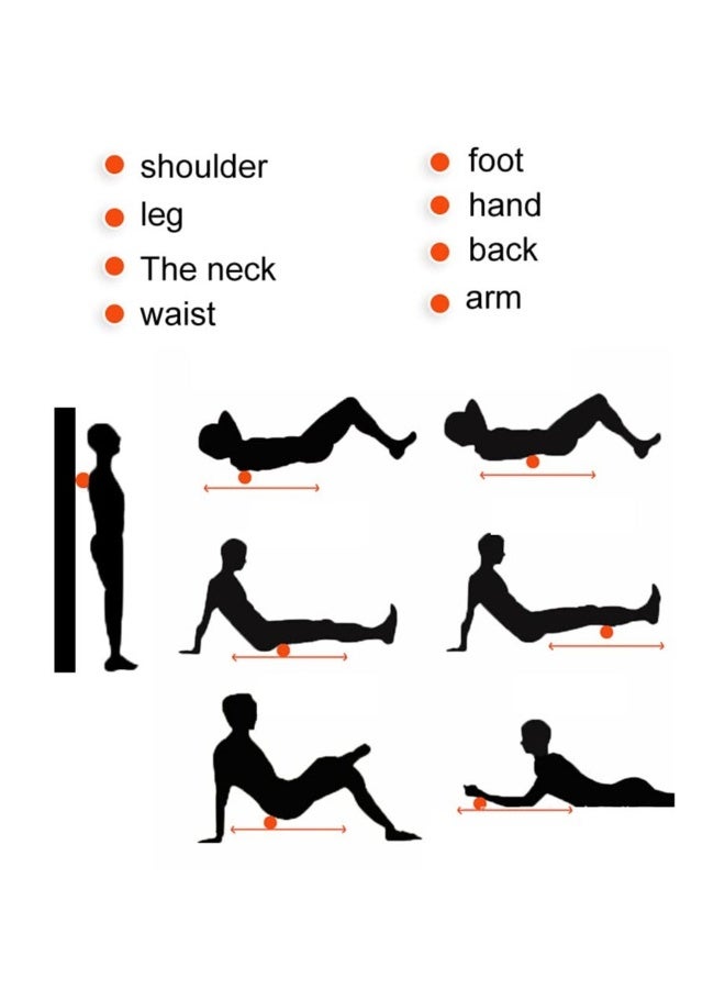 كرات تدليك لاكروس للعلاج لآلام العضلات في الكتفين والرقبة والظهر والقدم والجسم، لتقنية الأنسجة العميقة ونقاط الزناد وعقد العضلات، لليوغا وإطلاق العضلات، باللون الأسود - Image 2