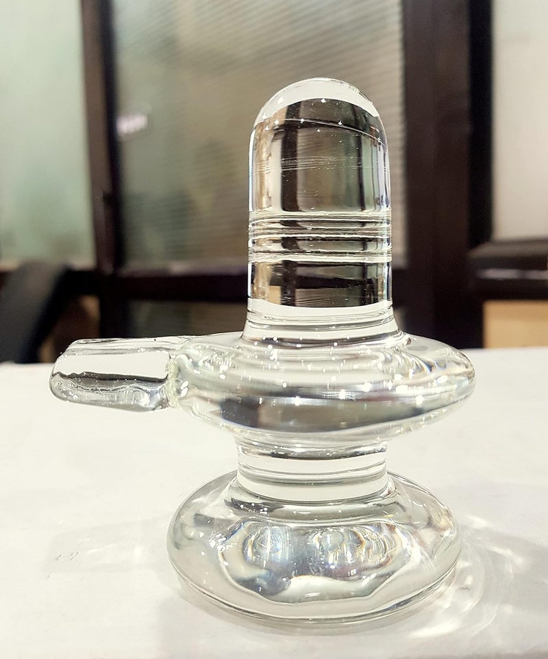 KLEO Glass Shiva Lingam Shiv Ling Murti Idol Statue Sculpture 3 Inches - Image 3