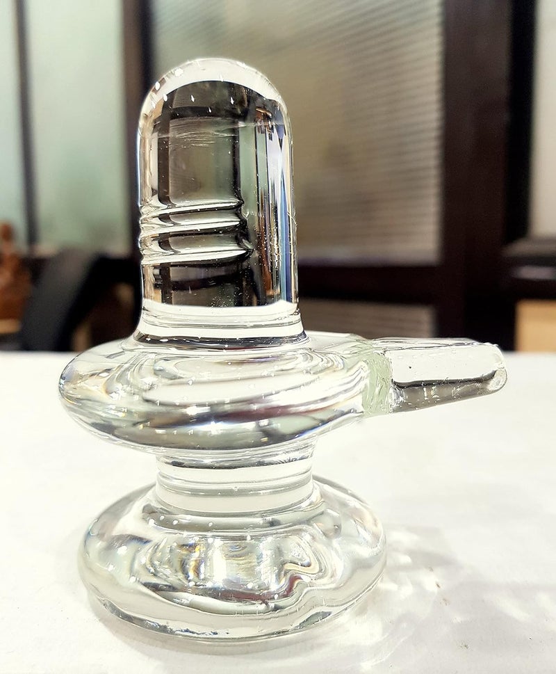 KLEO Glass Shiva Lingam Shiv Ling Murti Idol Statue Sculpture 3 Inches - Image 1