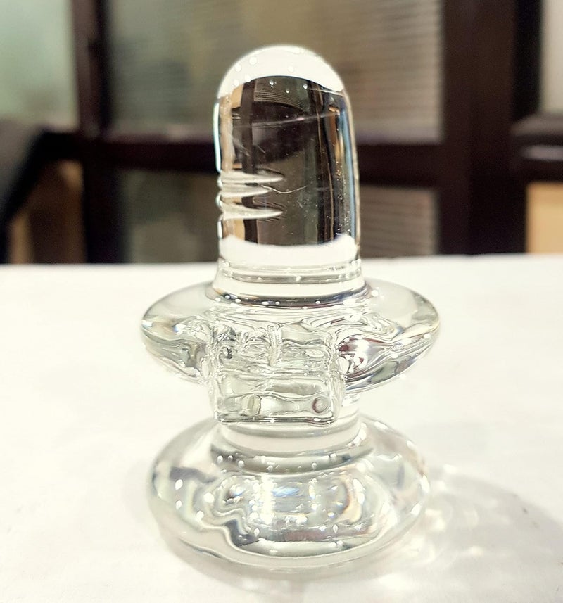 KLEO Glass Shiva Lingam Shiv Ling Murti Idol Statue Sculpture 3 Inches - Image 2