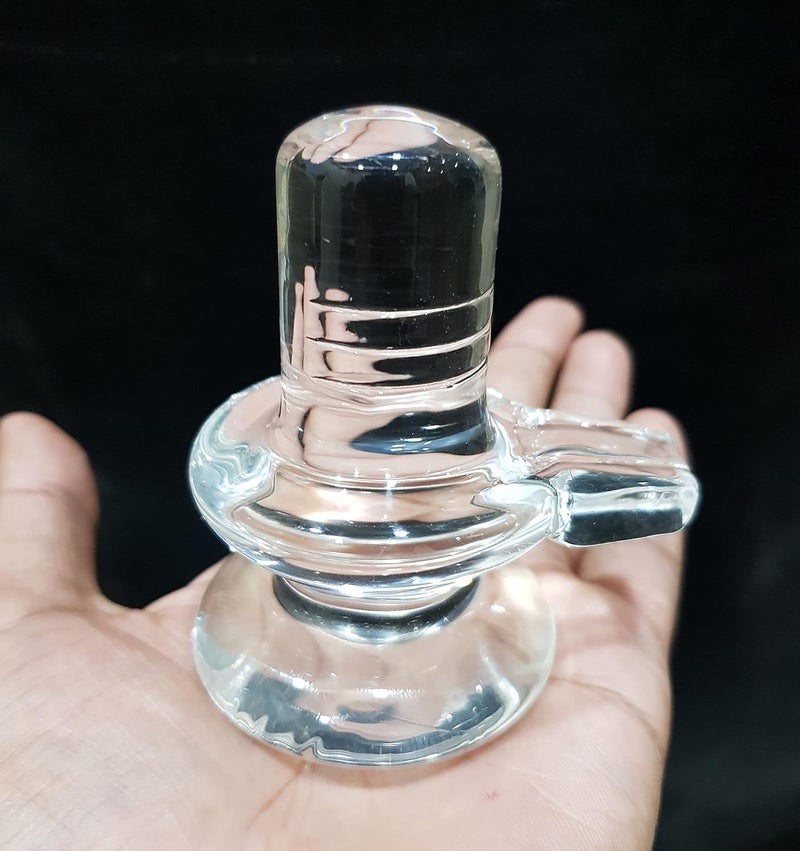 KLEO Glass Shiva Lingam Shiv Ling Murti Idol Statue Sculpture 3 Inches - Image 5